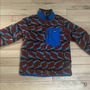 Patagonia women’s  Zip Up Sweater - Brown and Blue Pattern